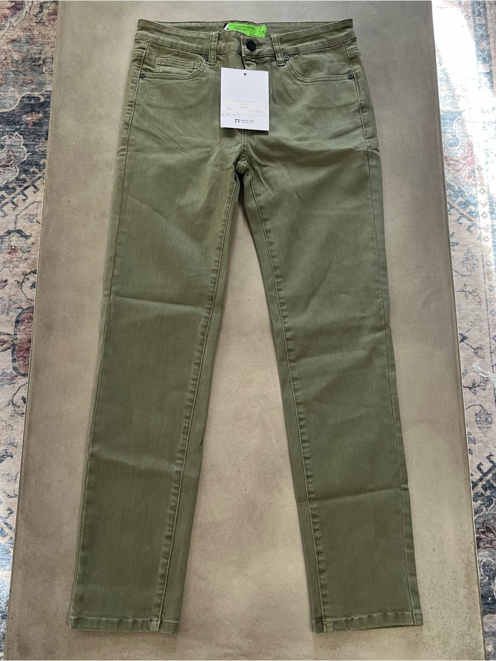 Sandrine Rose Free People Army Green Skinny Jeans Size 27 NWT